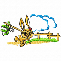 Rabbits Embroidery Design 1